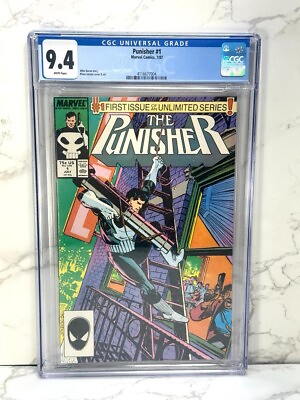 #ad Punisher #1 High Grade Copper Age First Issue Vintage Marvel Comic 1987 CGC 9.4