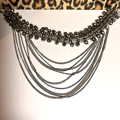 #ad Freedom Topshop Multistrand Metal Drape Choker Necklace Unused Gothic