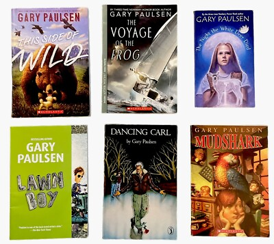 #ad 6 Gary Paulsen Chapter Books Lot Side Wild Lawn Bo Frog White Deer Mudshark Carl