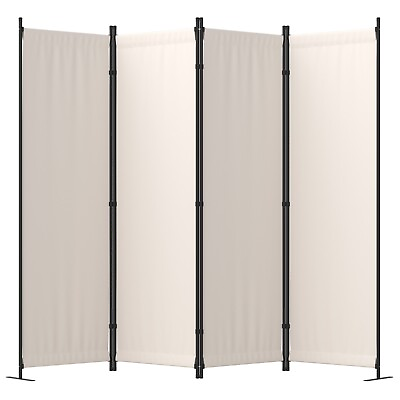 #ad 4 Panel Room Divider Privacy Partition Screen Freestand for Office Home White