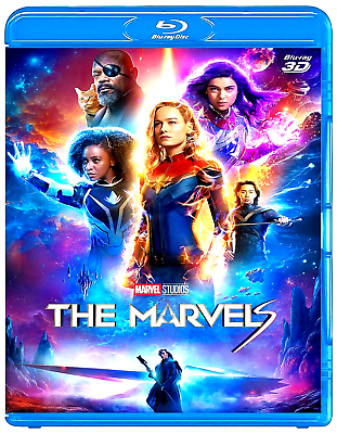 #ad The Marvels 3D 2023 Blu Ray Movie quot;DiscCover Artquot; No Case Region Free