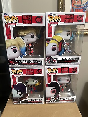 #ad #ad Funko Pop: Harley Quinn with APOKOLIPS #450 BAT #451 PIZZA #452 WEAPONS #453 SET