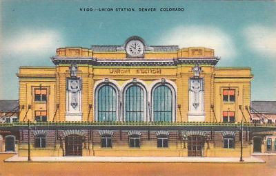 #ad Postcard Union Station Denver CO