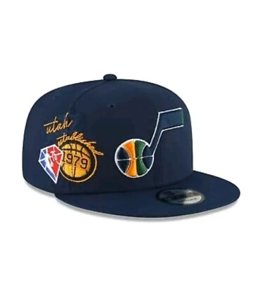 #ad New Utah Jazz Authentic Back Half Series 9FIFTY Blue 1979 Hat Snapback Cap