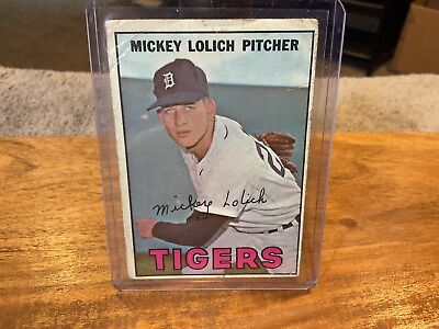 #ad 1967 Topps Mickey Lolich Card #88 Detroit Tigers Bad Left Corner Good