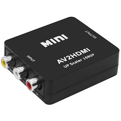 #ad AV to HDMI Converter RCA to HDMI 1080P Mini RCA Audio Video Adapter New