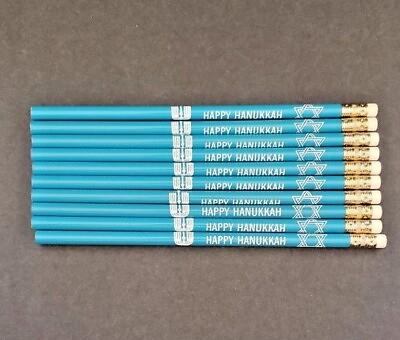 #ad Happy Chanukah Hanukkah Pencils Lot of 10 Star Of David NEW 3515