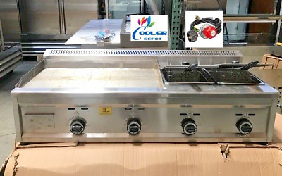 #ad #ad NEW 53quot; Outdoor Griddle w Fryer Countertop Taco Grill Burger Fries Propane LP