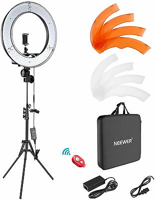 #ad Neewer 18quot; LED Ring Light 55W 5500K Dimmable Ring Light Kit for Studio Shooting