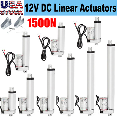#ad 2quot; 18quot; Inch Stroke Linear Actuator 1500N 330lbs Pound Max Lift 12V Volt DC Motor