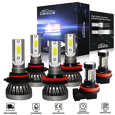 #ad 6PCS Combo LED for Toyota Highlander 2014 2020 Headlight Bulbs HiLoFog Lightn