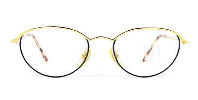 #ad Club LA 6101 Modified Cat Eye Frames Metal Bronze Black Eyeglasses 90s Italy NOS
