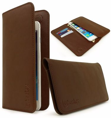 #ad Universal Bi Fold Wallet Case PU Leather Purse Clutch 2 pocket 3 slot Brown