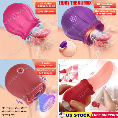#ad Waterproof Clit Licking Vibrator Tongue Sucking Nipple licker woman Massager US