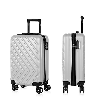 #ad 20 Inch Hard Side Suitcase Carry On Spinner Luggage with TSA Lock Spinner Wheels