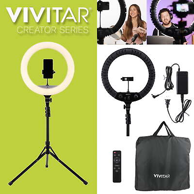 #ad 63 Inch Tripod Stand with Phone Stan 18 In LED Ring Light