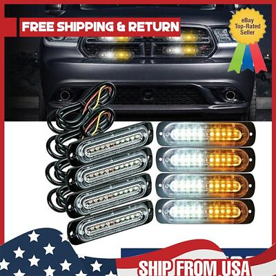 #ad 10 LED Strobe Emergency Lamps Surface Mount Flashing Lights For Truck Pickup