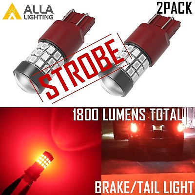 #ad Alla Lighting 7443 LED Strobe Flashing Blinking Brake Tail LightParking Bulb2x