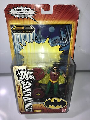 #ad DC Super Heroes Select Sculpt S3 Robin 6 Inch Action Figure Mattel 2006 READ