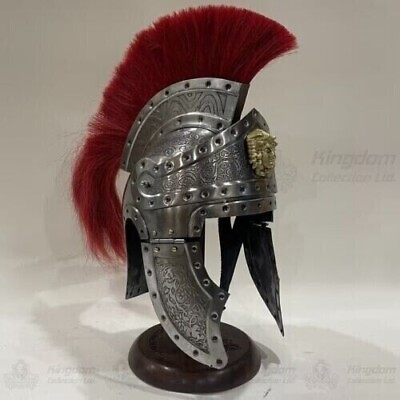 #ad #ad Medieval Roman Centurion Helmet Roman Design Engraved Helmet with Wooden Stand