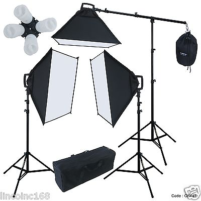 #ad Linco Photography 3 Softbox Boom Stand Continuous Light Kit Photo Studio Flora X