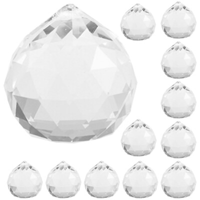 #ad 20 Pcs Crystal Lamp Beads White Hanging Crystals Decoration