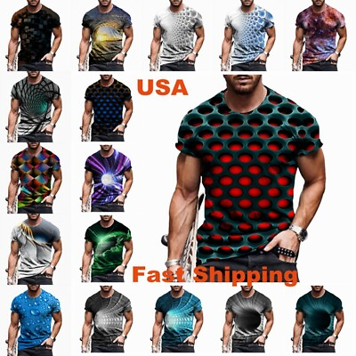 Men T Shirts 3D Novelty Graphic Fashion Casual Camiseta Short Sleeve Tee T Shirt