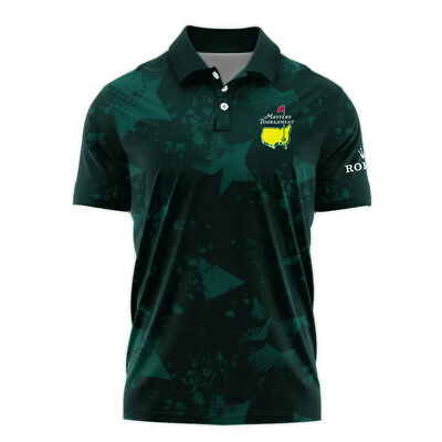 #ad #ad Personalized Dark Green Grunge Stars Golf Masters R0lex 3D Print Polo Shirt