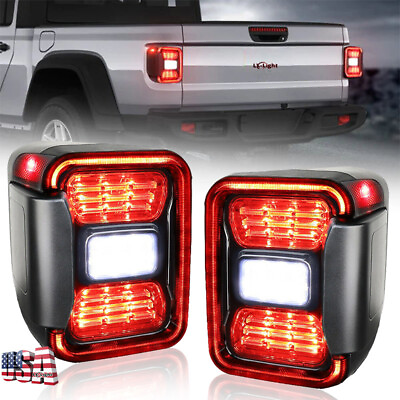 #ad Pair Smoke LED Tail Lights Replace Halogen For Jeep Gladiator JT 2020 2021 2022