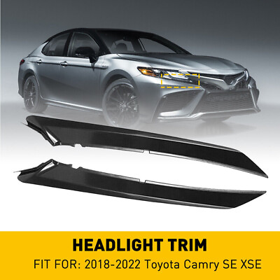#ad For 2018 2022 Toyota Camry SE XSE Front Bumper Headlight Filler Trim Accessories