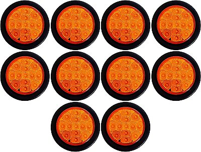 #ad #ad 2.5quot; Round 13 LED Red Amber Light Truck Trailer Side Marker Clearance Grommet