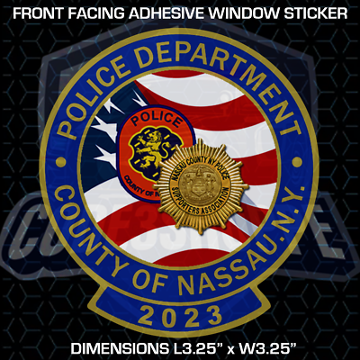 #ad 2023 Nassau County NY Police Department SOA PBA Style Inside Window Sticker