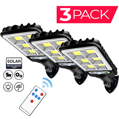 #ad #ad 3PCS Outdoor Solar Wall Light LED Motion Sensor Bright Flood Street Lamp 3 Modes