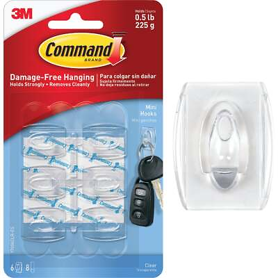 #ad Command Clear Mini Hooks 6 Hooks 8 Strips 17006CLR ES 6PK Command