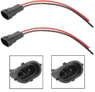 #ad Wire Pigtail Male H8 Two Harness Fog Light Bulb Plug Socket Connector Cable Lamp