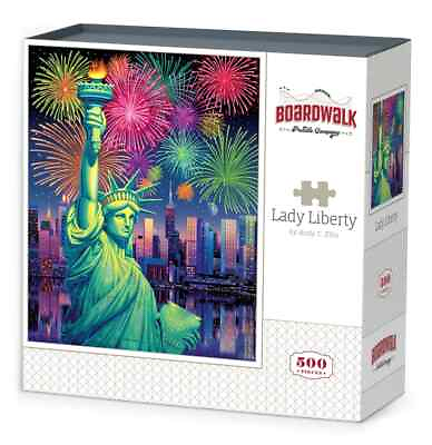 #ad Lady Liberty 500 Piece Jigsaw Puzzle Boardwalk New