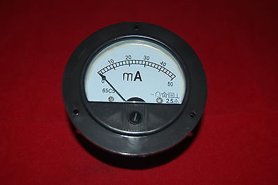 #ad DC 0 50mA Round Analog Ammeter Panel AMP Current Meter Dia. 90mm Direct Connect