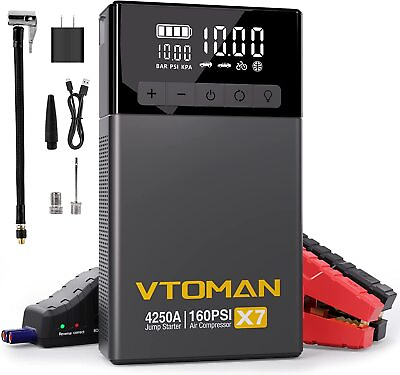 #ad 🔥VTOMAN Jump Starter With Air Compressor 4250A Battery Charger Emergency 160PSI