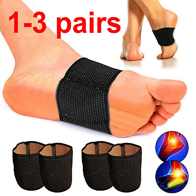 #ad Copper Compression Arch Plantar Fasciiti Support Sleeves Foot Brace Pain Relief