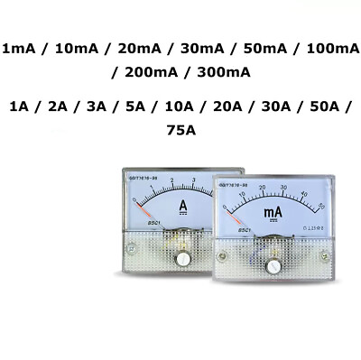 #ad 1Pcs 1mA 300mA 1A 75A DC Ammeter Current 85C1 Analog Amp Panel Meter