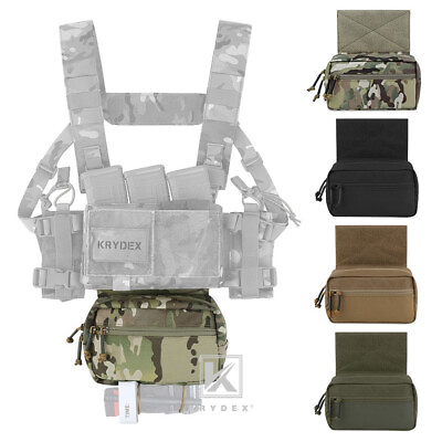 #ad KRYDEX Tactical SACK Drop Dump Pouch Abdominal Carrying Kit Bag for Chest Rig