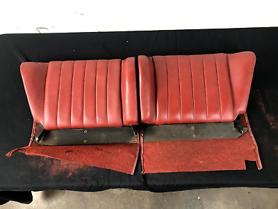 #ad Porsche 911 912 69 73 Coupe Rear Seat Back Set Lamp;R Factory Red Leather