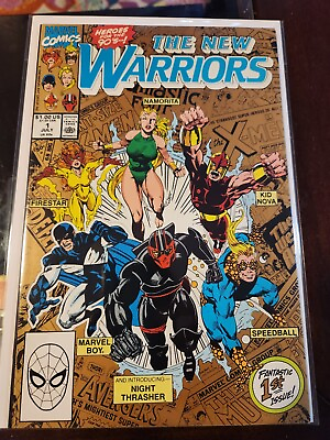 #ad The New Warriors #1 1990 MARVEL COMIC BOOK 9.4 2nd PRINT V21 66