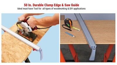 #ad Pittsburgh 50 In. Clamp Edge And Saw Guide Large Sheet Cutting Guide Brand New