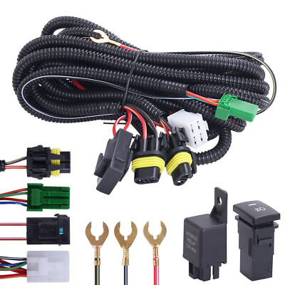 #ad Universal LED Fog Lamp Wiring Harness Kit 40A 12V Switch Relay Fuse Light Bar