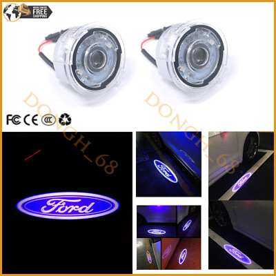 Side Rear View Mirror LED Light Logo Projector Emblem For Ford Fusion 2014 2018