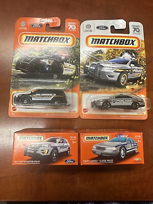#ad 2022 23 Matchbox Police Car Set 2 Carded amp; 2 Boxed 1:64 Scale