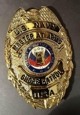 #ad Master at Arms Ships Police Gold Breast Badge