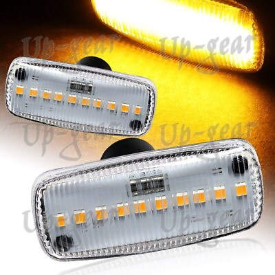 #ad For Jeep Commander Compass Liberty Clear Lens Amber LED Side Marker Lights 2PCS
