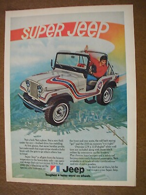 #ad 1973 Jeep Wrangler Super Jeep Bar Decor Garage Art VINTAGE PRINT AD 62